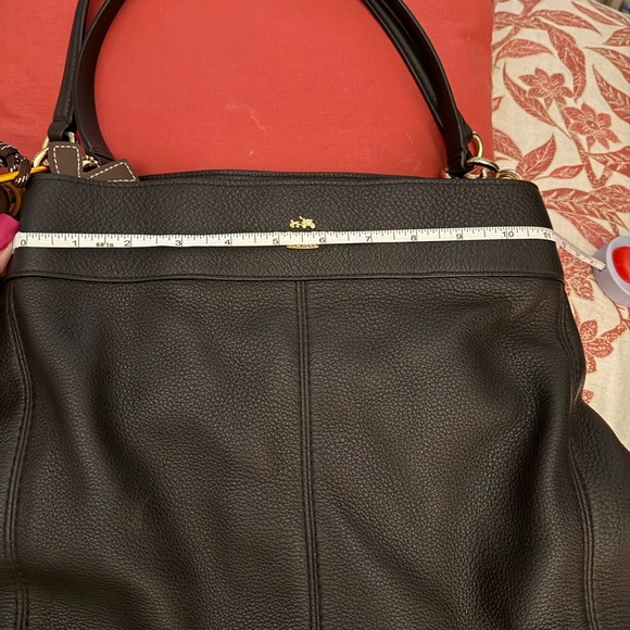 Coach Black Leather Shoulder Bag with Tassel Accents - Picture 12 of 16